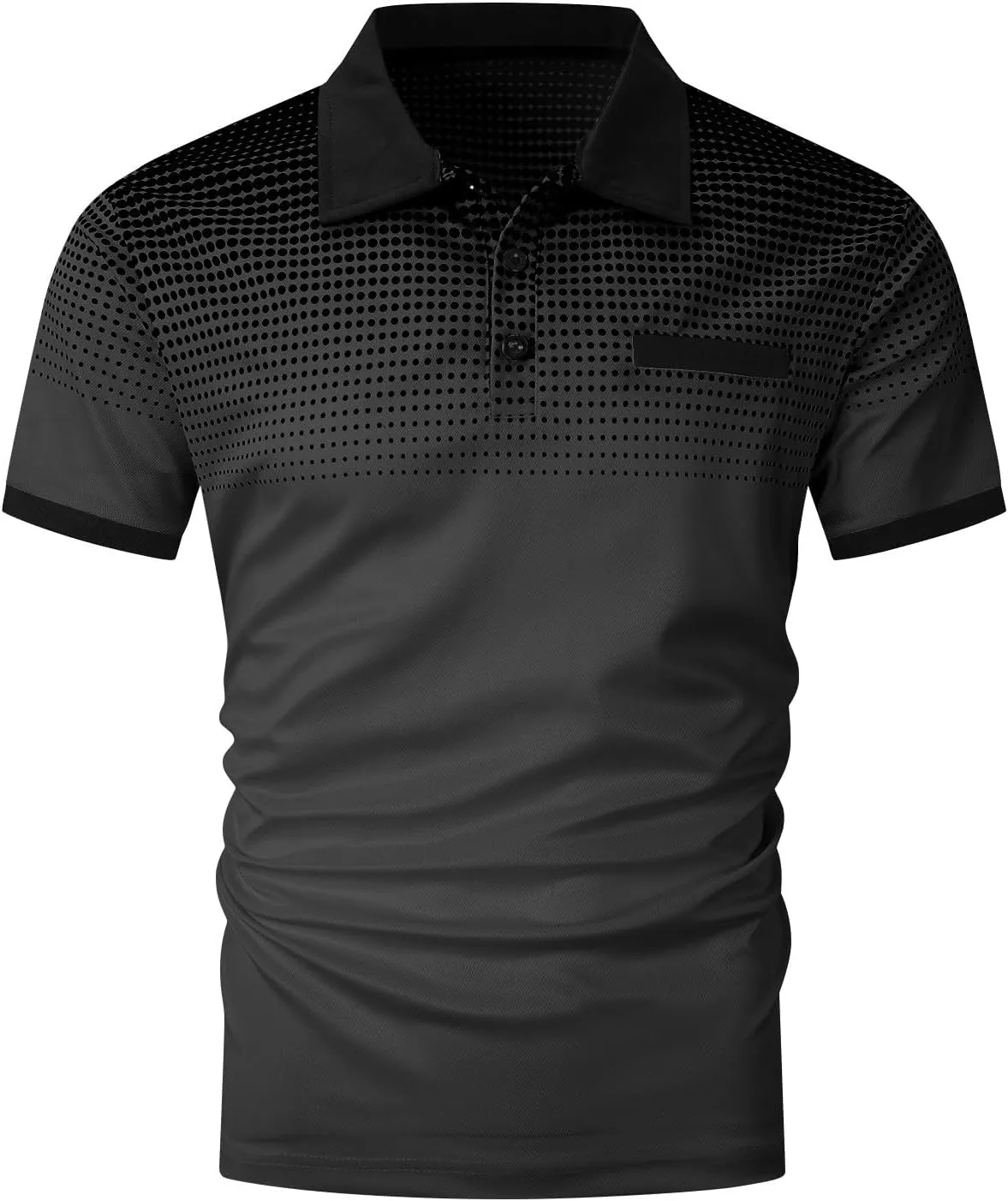 Shirts for Men Summer Short Sleeve Golf Shirts Lightweight Quick-Dry Athletic T Shirts Lapel Button Vacation Tees