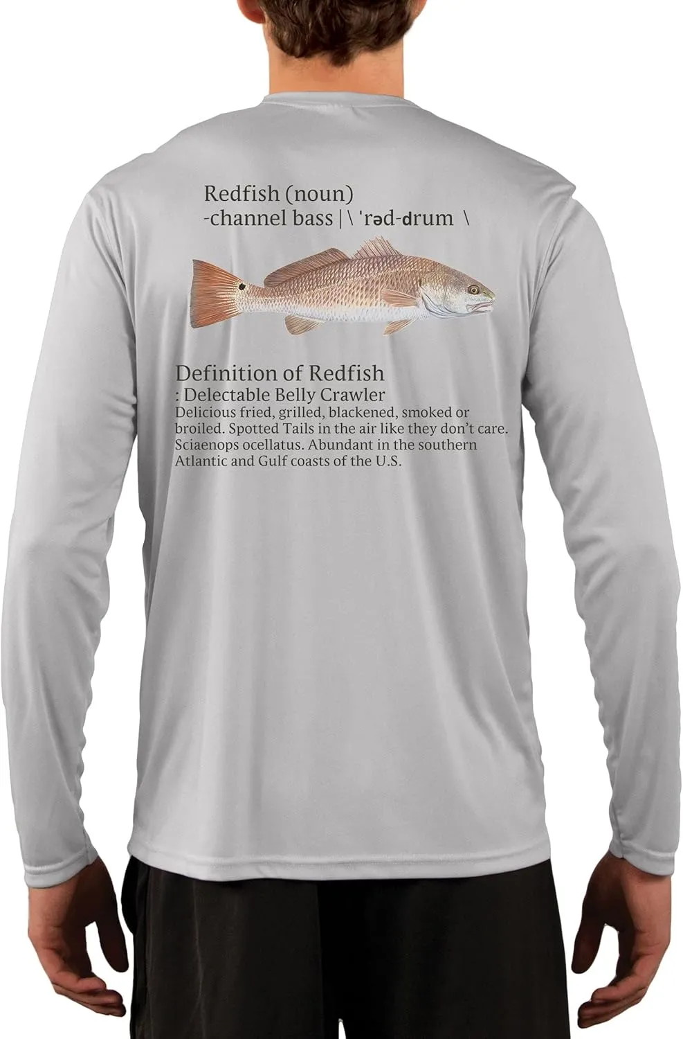 Skiff Life Redfish Red Drum Fishing Shirts Men's Quick Dry Lightweight UPF 50  Long Sleeve Shirts Moisture Wicking