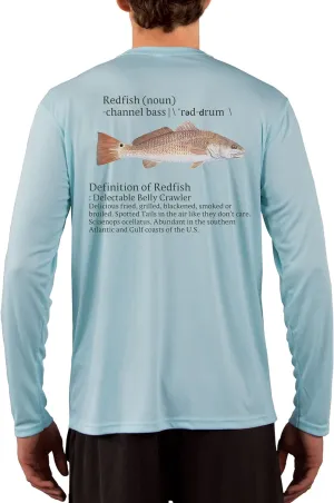Skiff Life Redfish Red Drum Fishing Shirts Men's Quick Dry Lightweight UPF 50  Long Sleeve Shirts Moisture Wicking