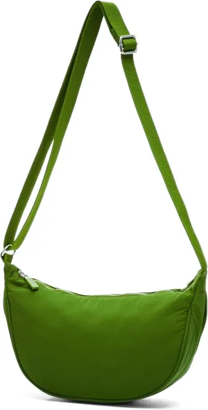 Sky Crescent Shoulder Bag for Women  Lightweight Fabric Crossbody Hobo Sling Purse with Zip Pocket  Sky