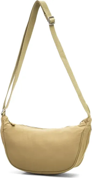 Sky Crescent Shoulder Bag for Women  Lightweight Fabric Crossbody Hobo Sling Purse with Zip Pocket  Sky