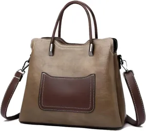 Soft Leather Bucket Crossbody Bag for Women - Stylish Top Handle Purse & Tote Handbag in Elegant Green