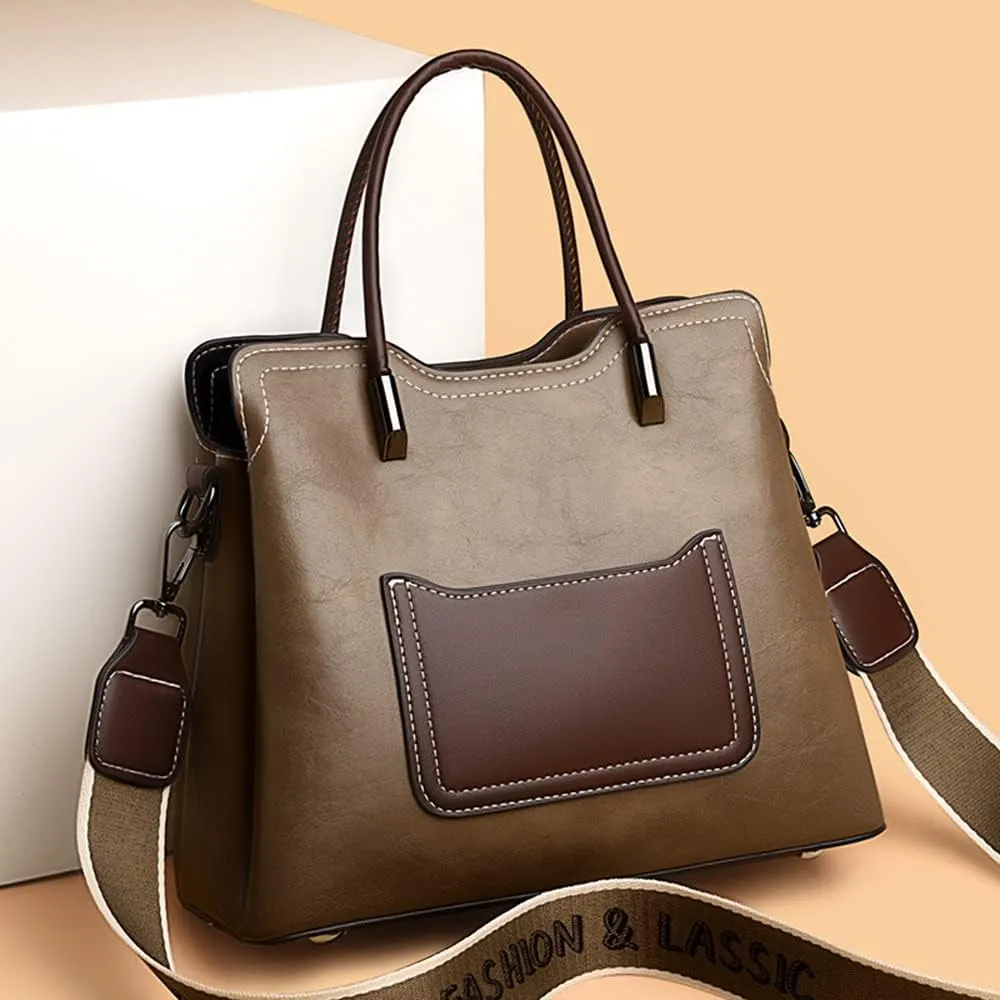 Soft Leather Bucket Crossbody Bag for Women - Stylish Top Handle Purse & Tote Handbag in Elegant Green