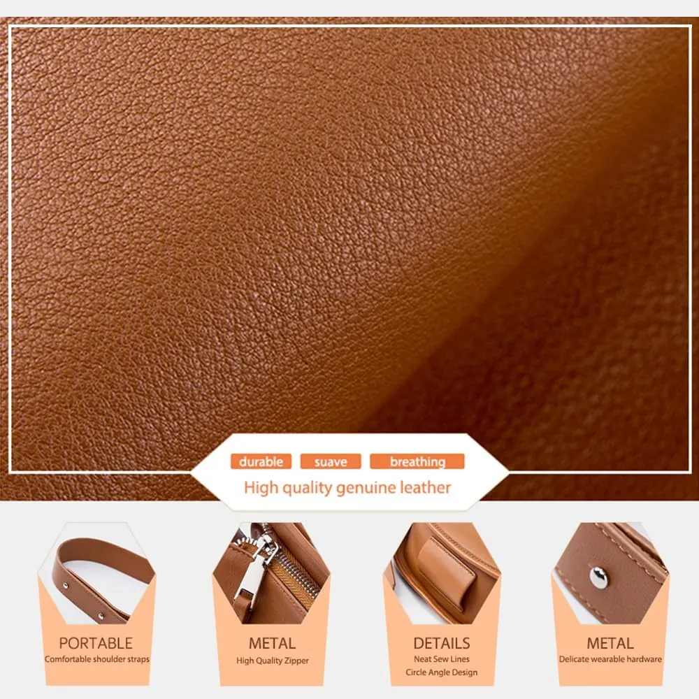 Soft Leather Hobo Shoulder Bag, Large Purse Messenger Bag Travel Work for Women