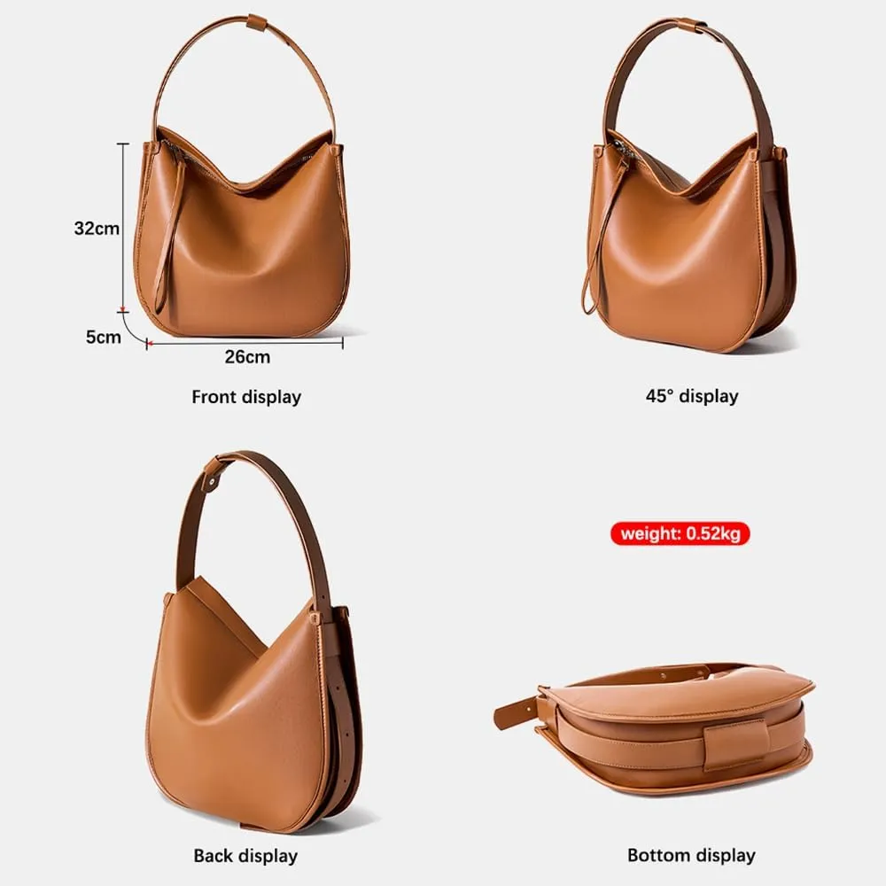 Soft Leather Hobo Shoulder Bag, Large Purse Messenger Bag Travel Work for Women