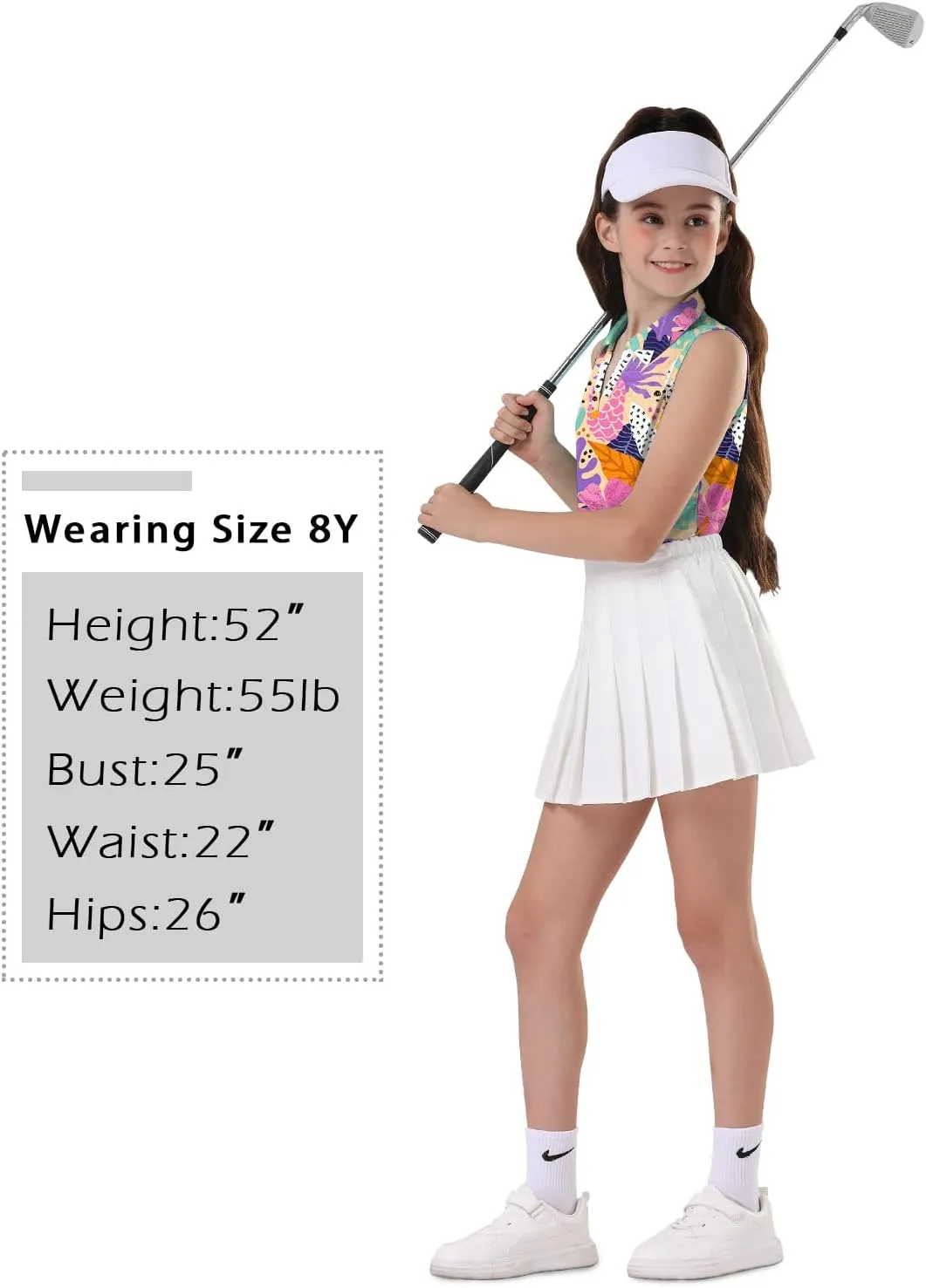 Soneven Girls' Sleeveless Polo Shirts V Neck Golf Tennis T-Shirts Collared Tank Tops for 5-14 Years