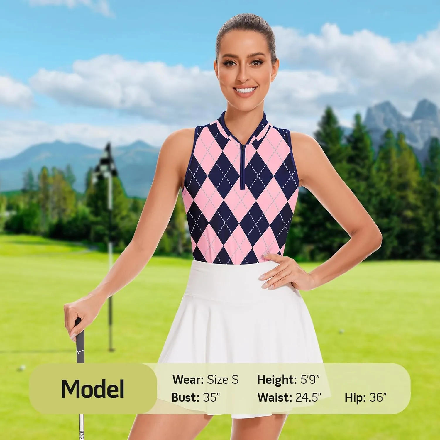 Soneven Women's Sleeveless Golf Shirt Racerback Polo Shirts with Pockets Tennis Tops Golf Tanks Pickleball Shirts