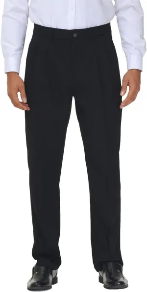 Soojun Men's Flex Pleated Front Classic Fit Dress Pants