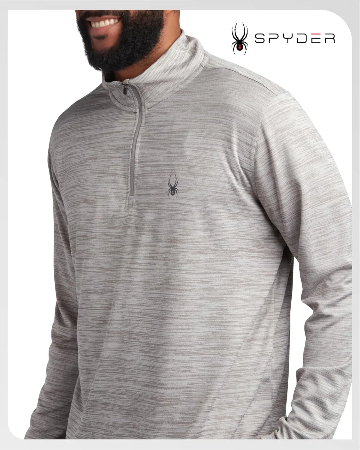 Spyder Mens Quarter Zip Pullover Sweatshirt - Moisture Wicking Shirts For Men - 1/4 Zip Pullover Mens Golf Sweaters for Men