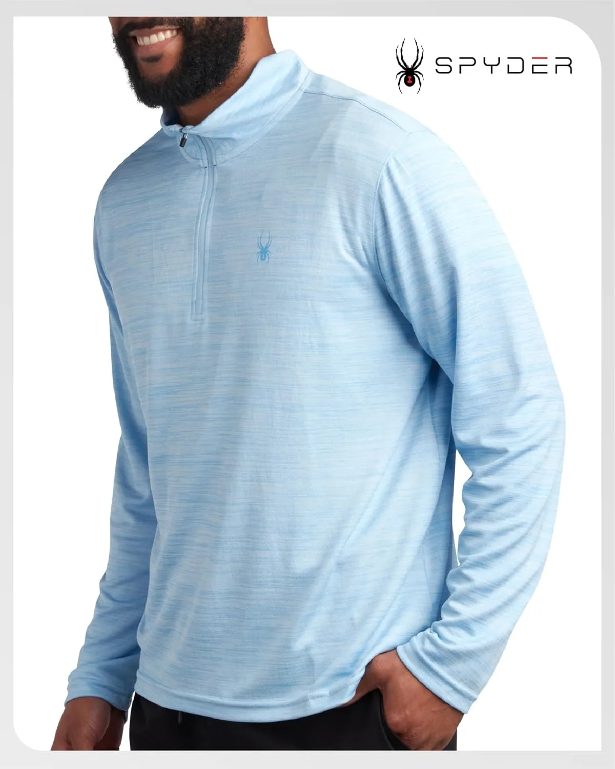 Spyder Mens Quarter Zip Pullover Sweatshirt - Moisture Wicking Shirts For Men - 1/4 Zip Pullover Mens Golf Sweaters for Men