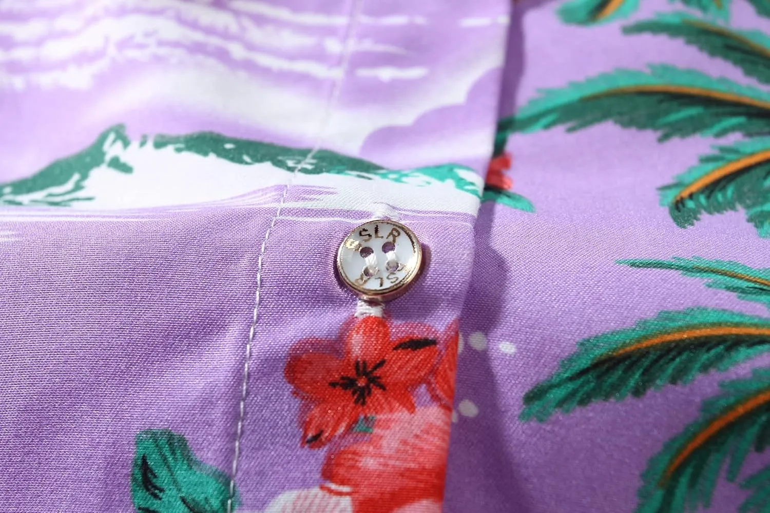 SSLR Hawaiian Shirts for Women Flamingo Shirt Tropical Shirts for Women Summer Casual Short Sleeve
