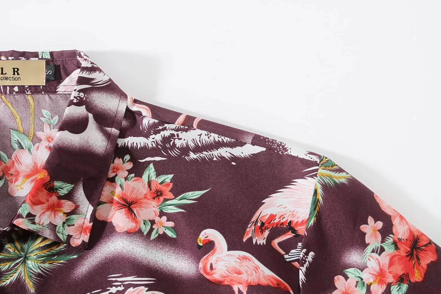 SSLR Hawaiian Shirts for Women Flamingo Shirt Tropical Shirts for Women Summer Casual Short Sleeve