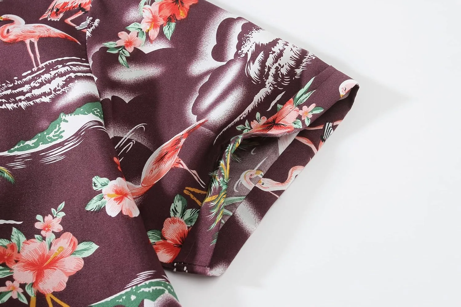 SSLR Hawaiian Shirts for Women Flamingo Shirt Tropical Shirts for Women Summer Casual Short Sleeve