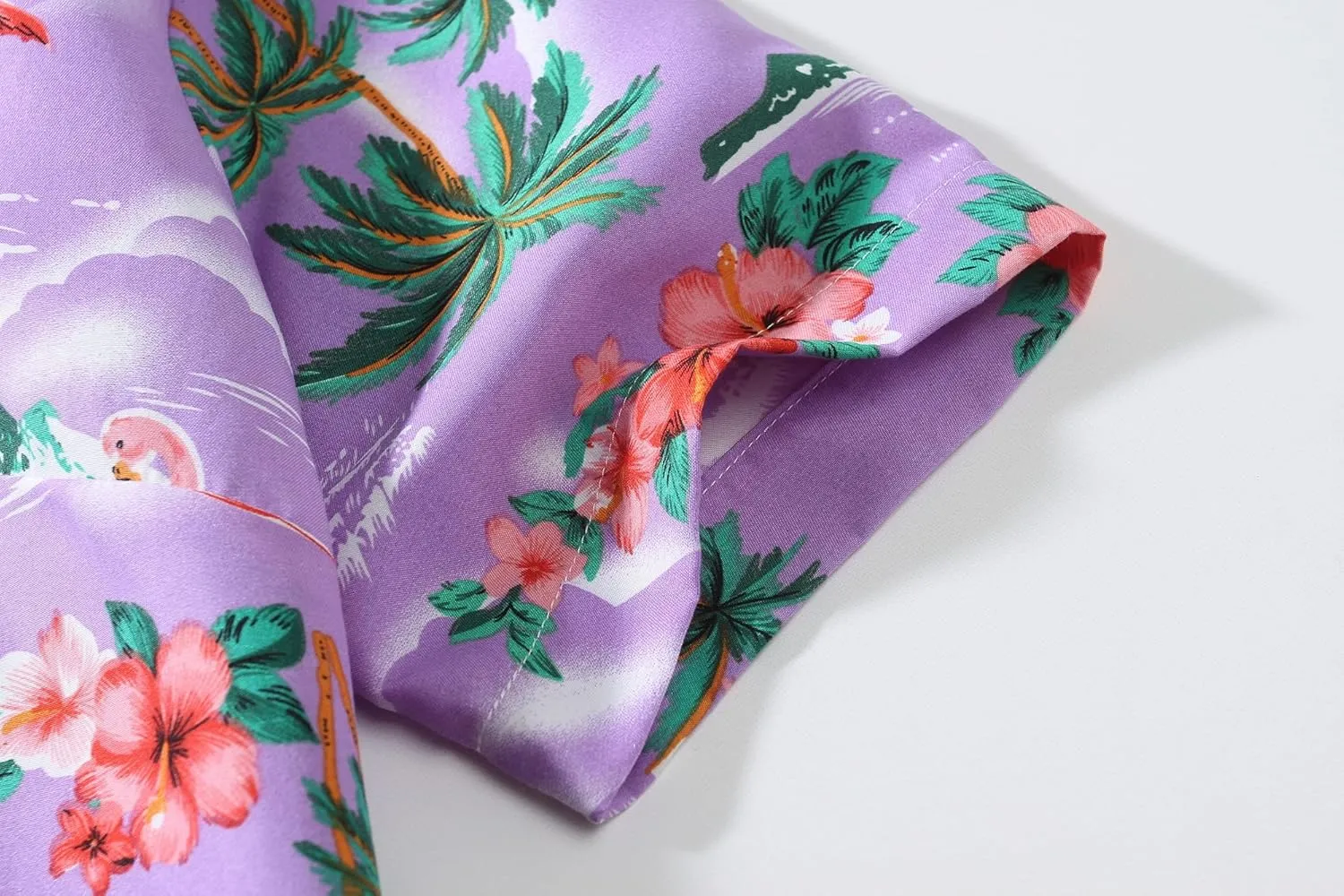 SSLR Hawaiian Shirts for Women Flamingo Shirt Tropical Shirts for Women Summer Casual Short Sleeve