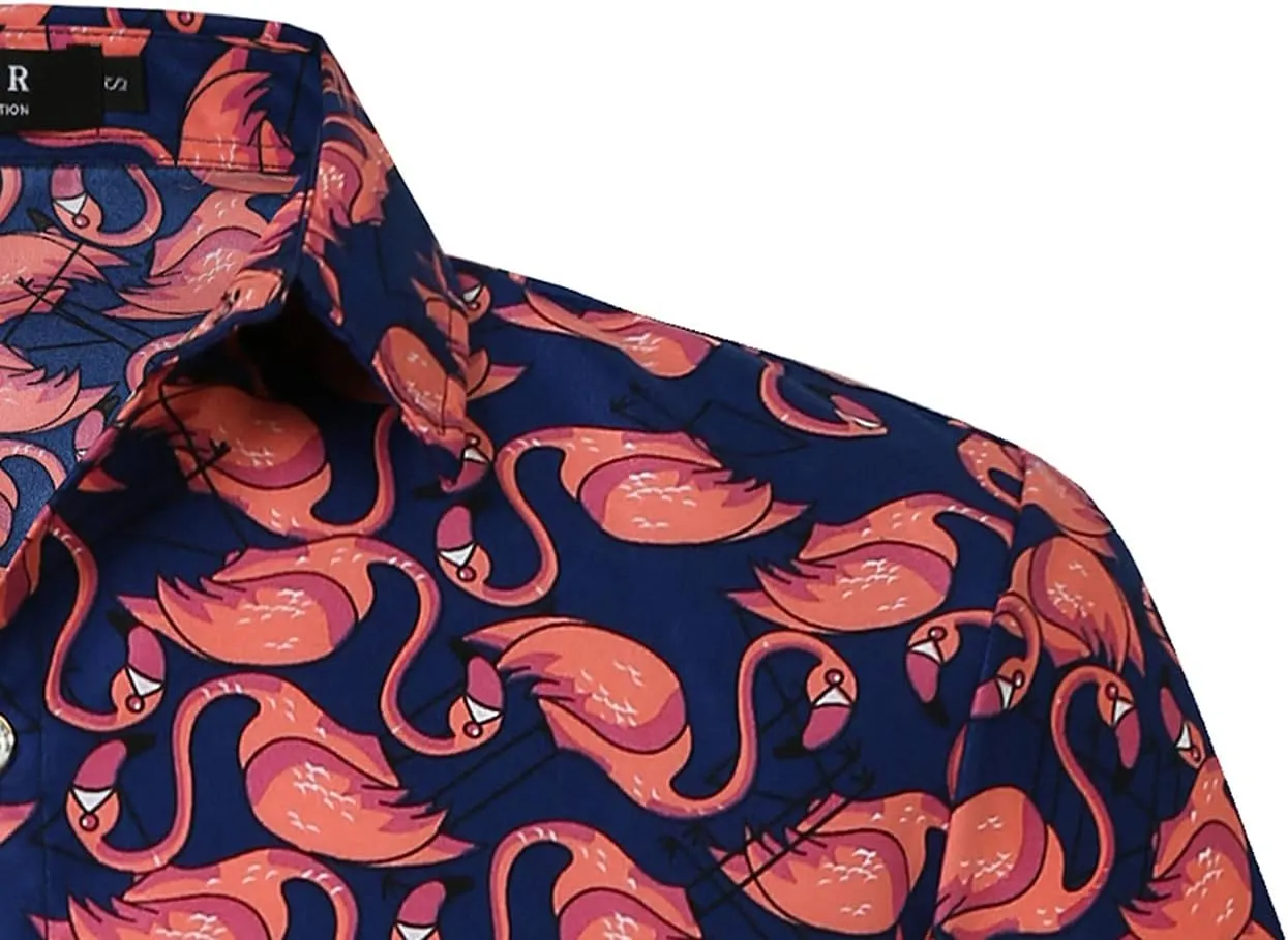 SSLR Mens Short Sleeve Button Down Shirts Casual Summer Hawaiian Shirts for Men