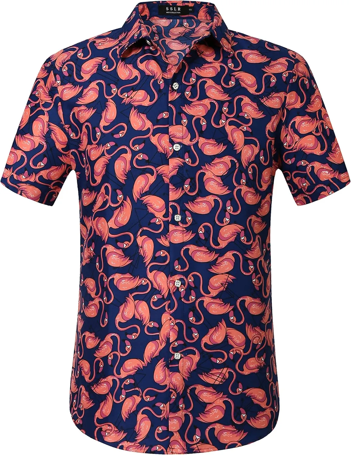 SSLR Mens Short Sleeve Button Down Shirts Casual Summer Hawaiian Shirts for Men