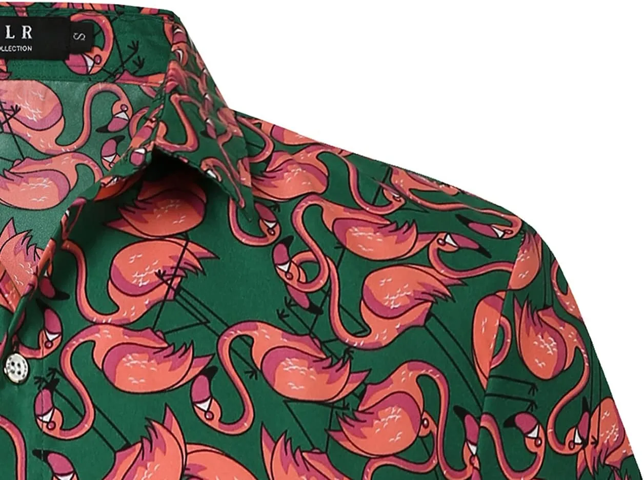 SSLR Mens Short Sleeve Button Down Shirts Casual Summer Hawaiian Shirts for Men