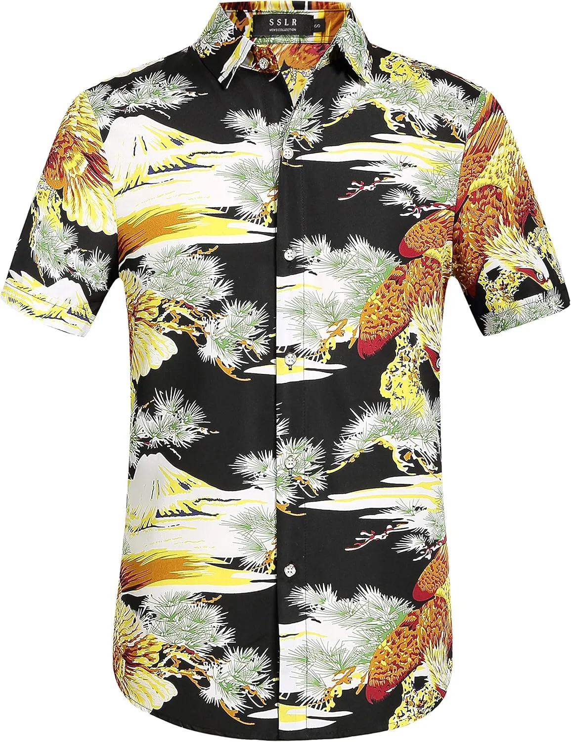 SSLR Mens Short Sleeve Button Down Shirts Casual Summer Hawaiian Shirts for Men
