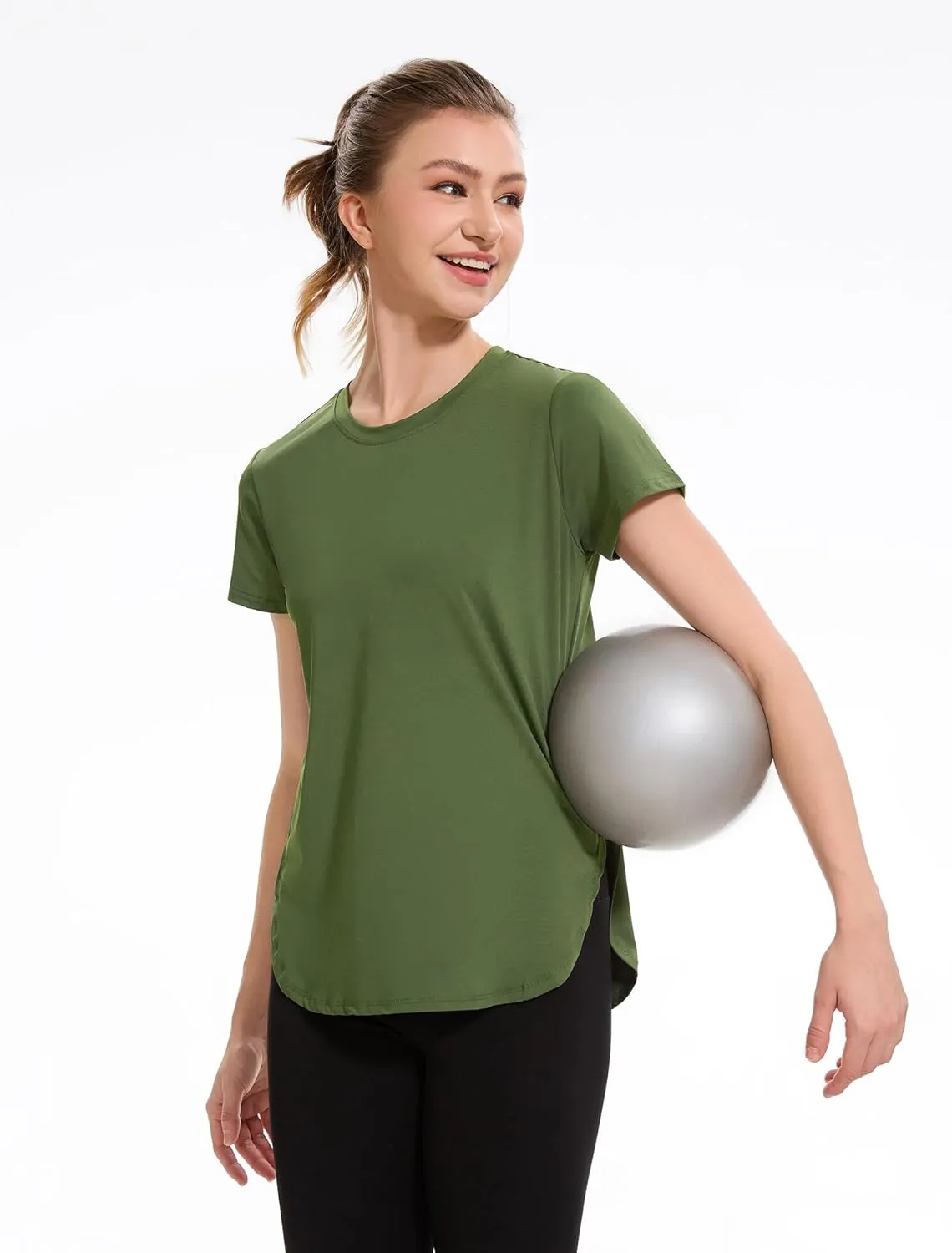 Star Vibe Womens Workout Shirts Breathable UPF 50  Quick Dry Athletic Yoga T-Shirts Short Sleeve Gym Running Hiking Tops