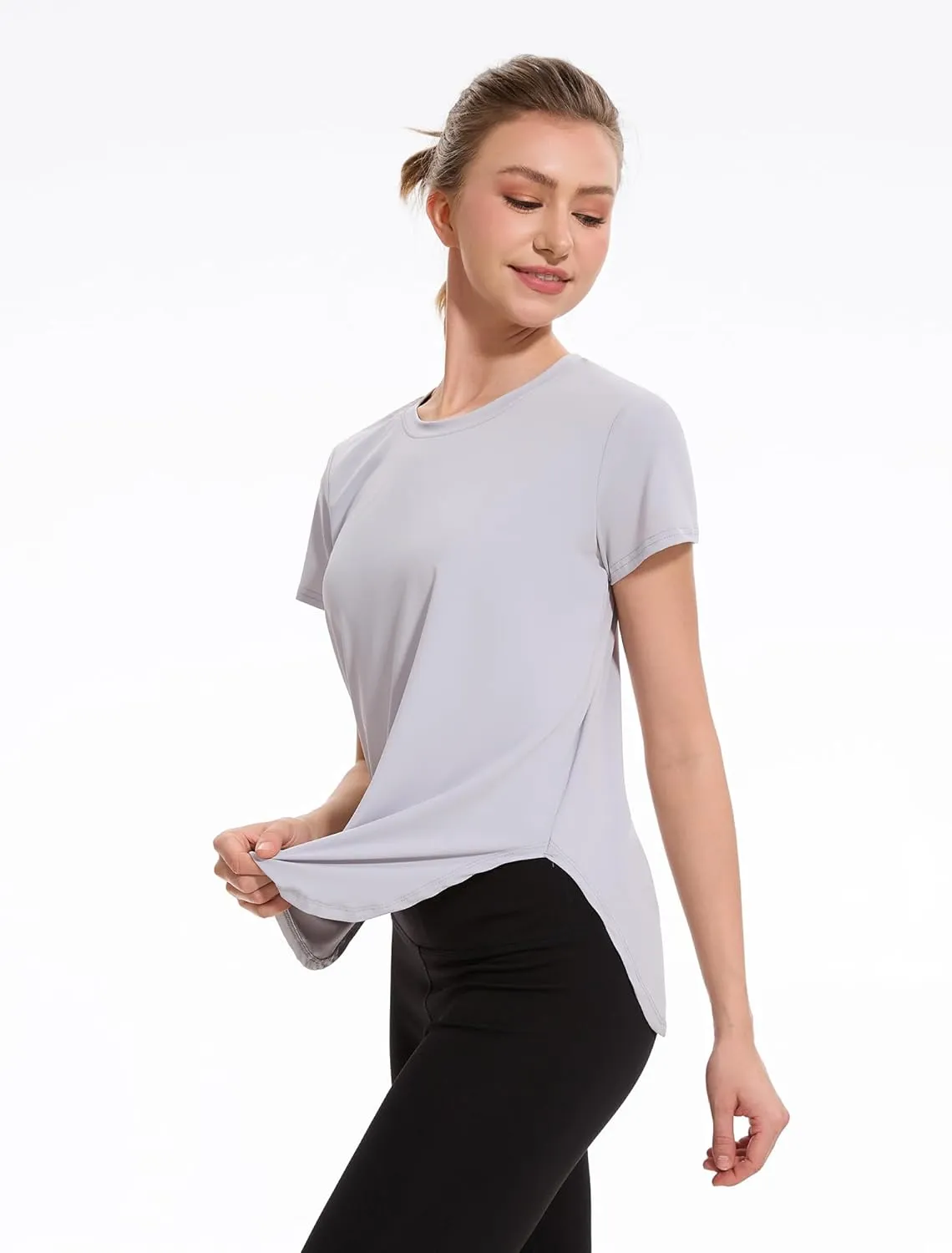Star Vibe Womens Workout Shirts Breathable UPF 50  Quick Dry Athletic Yoga T-Shirts Short Sleeve Gym Running Hiking Tops