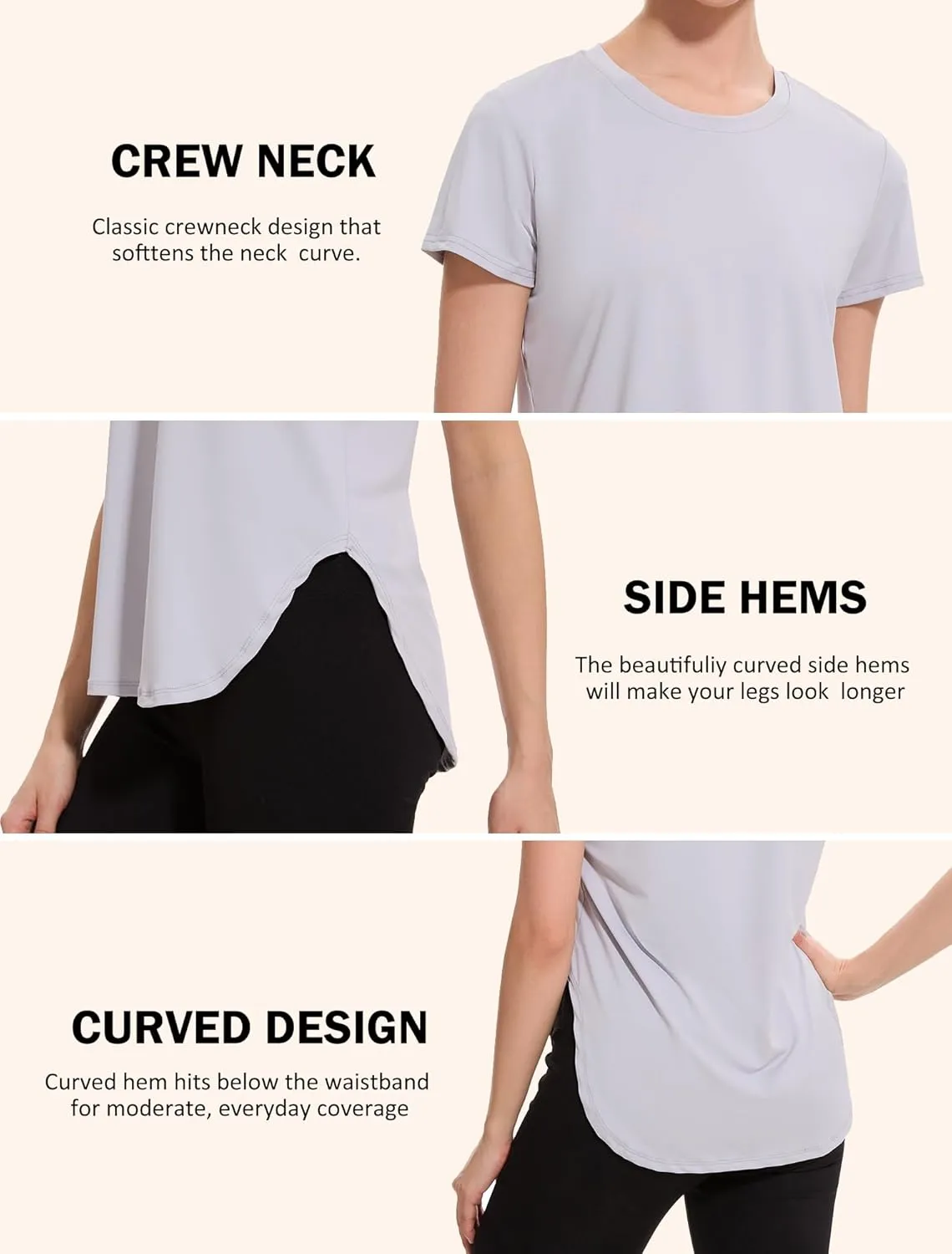 Star Vibe Womens Workout Shirts Breathable UPF 50  Quick Dry Athletic Yoga T-Shirts Short Sleeve Gym Running Hiking Tops