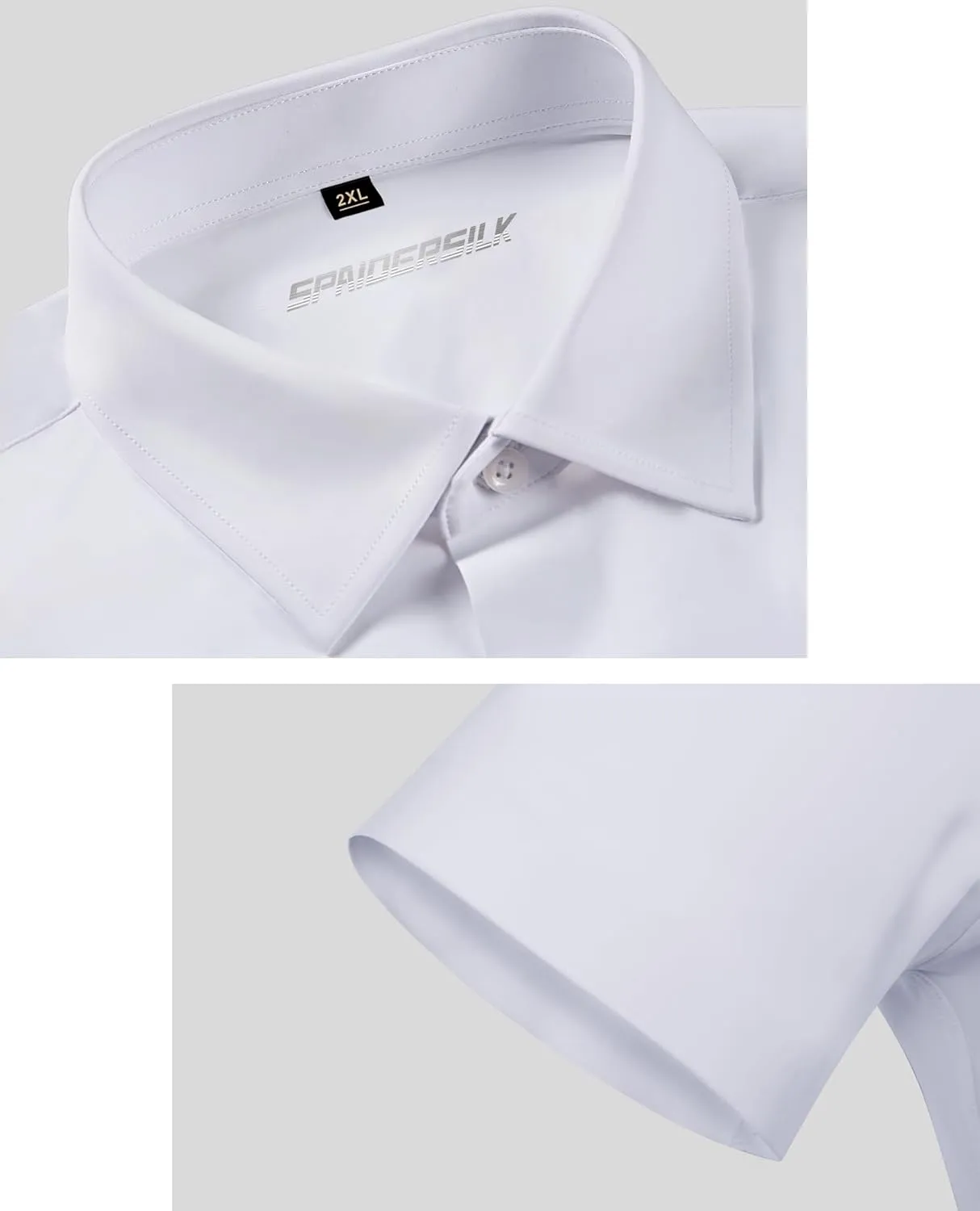 Stretch Dress Shirts for Men Short Sleeve Slim Fit Casual Button Down Shirts Muscle Fit Men's Dress Shirts