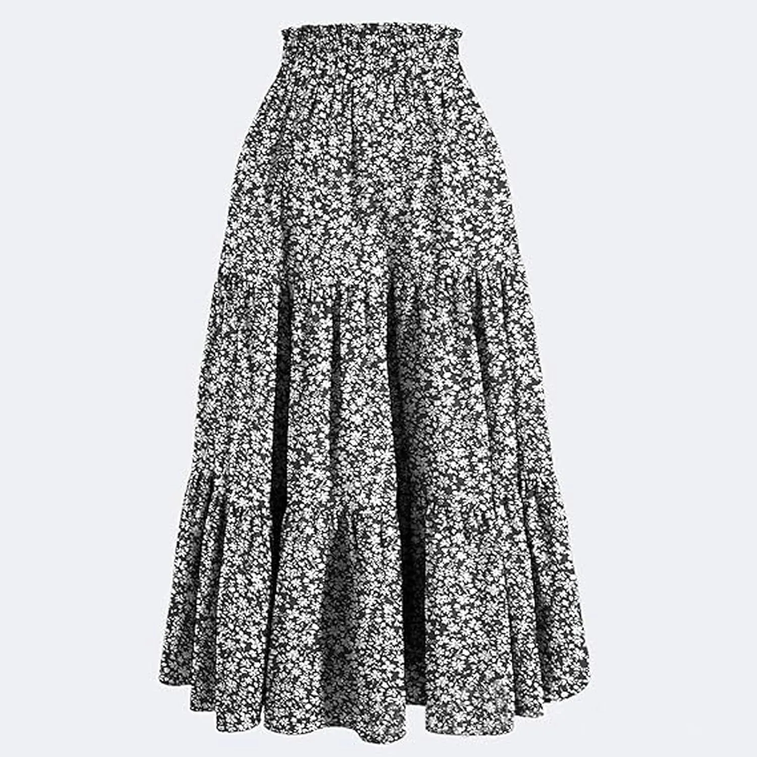 Summer Dresses for Women 2025 Tiered Maxi Skirt for Women Casual Comfy High Waisted Vacation A-Line Flowy Long Skirts