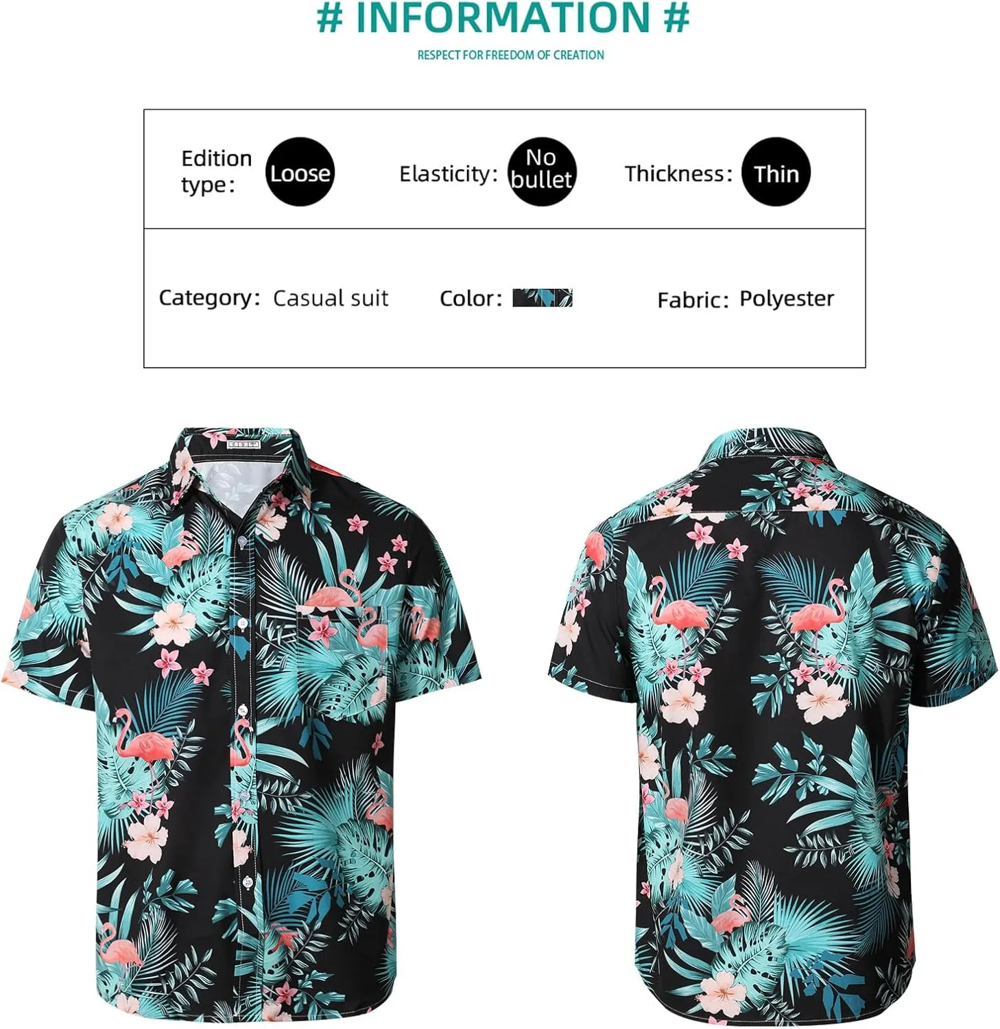 Sumolux Mens Hawaiian Shirts Floral Button Down Tropical Holiday Beach Shirts