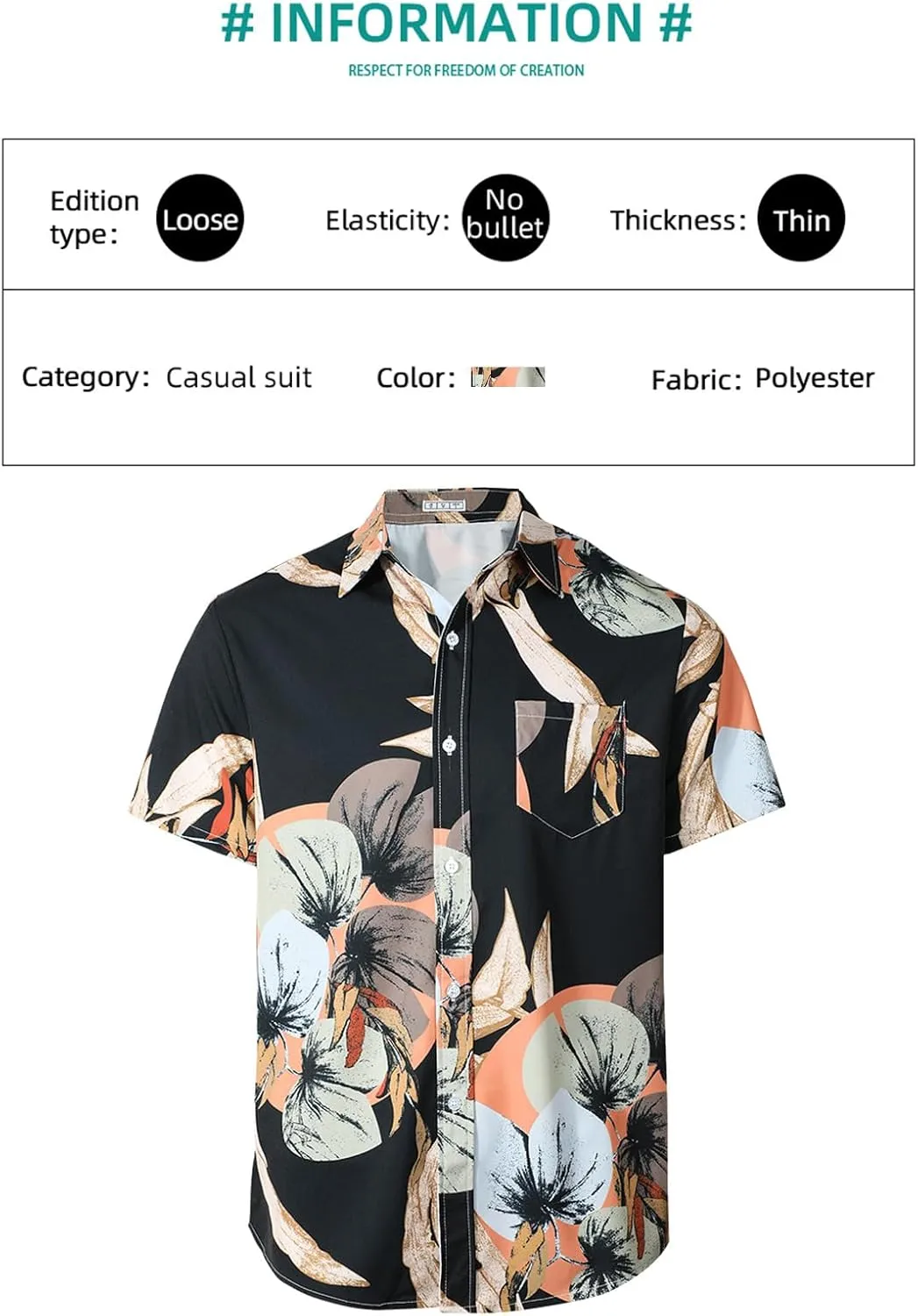 Sumolux Mens Hawaiian Shirts Floral Button Down Tropical Holiday Beach Shirts