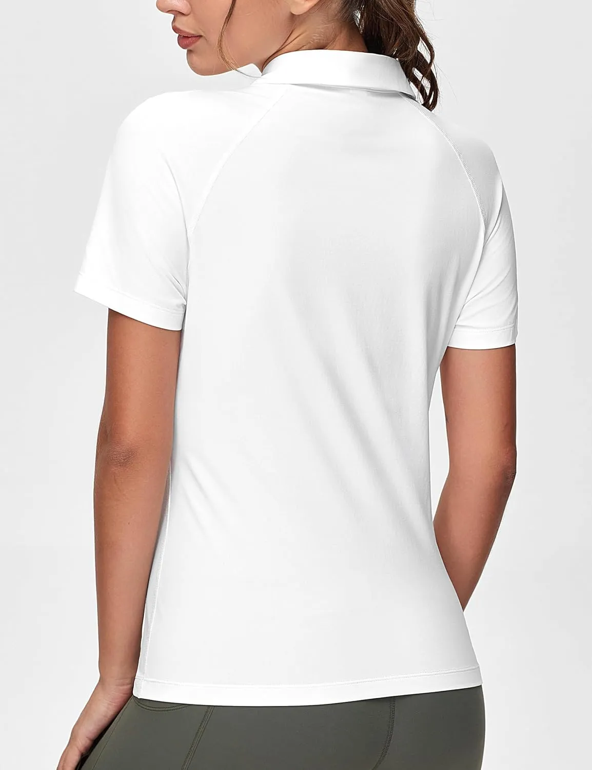 THE GYM PEOPLE Women's Slim Fit Polo Shirts Zip Up Lightweight Quick Dry Collared Golf Workout Tee Tops