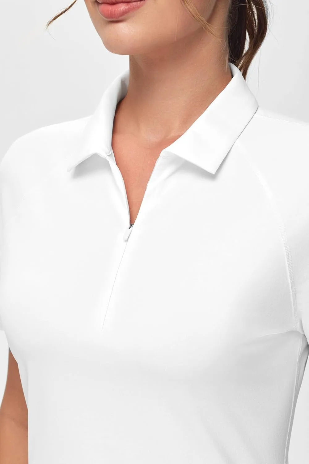 THE GYM PEOPLE Women's Slim Fit Polo Shirts Zip Up Lightweight Quick Dry Collared Golf Workout Tee Tops