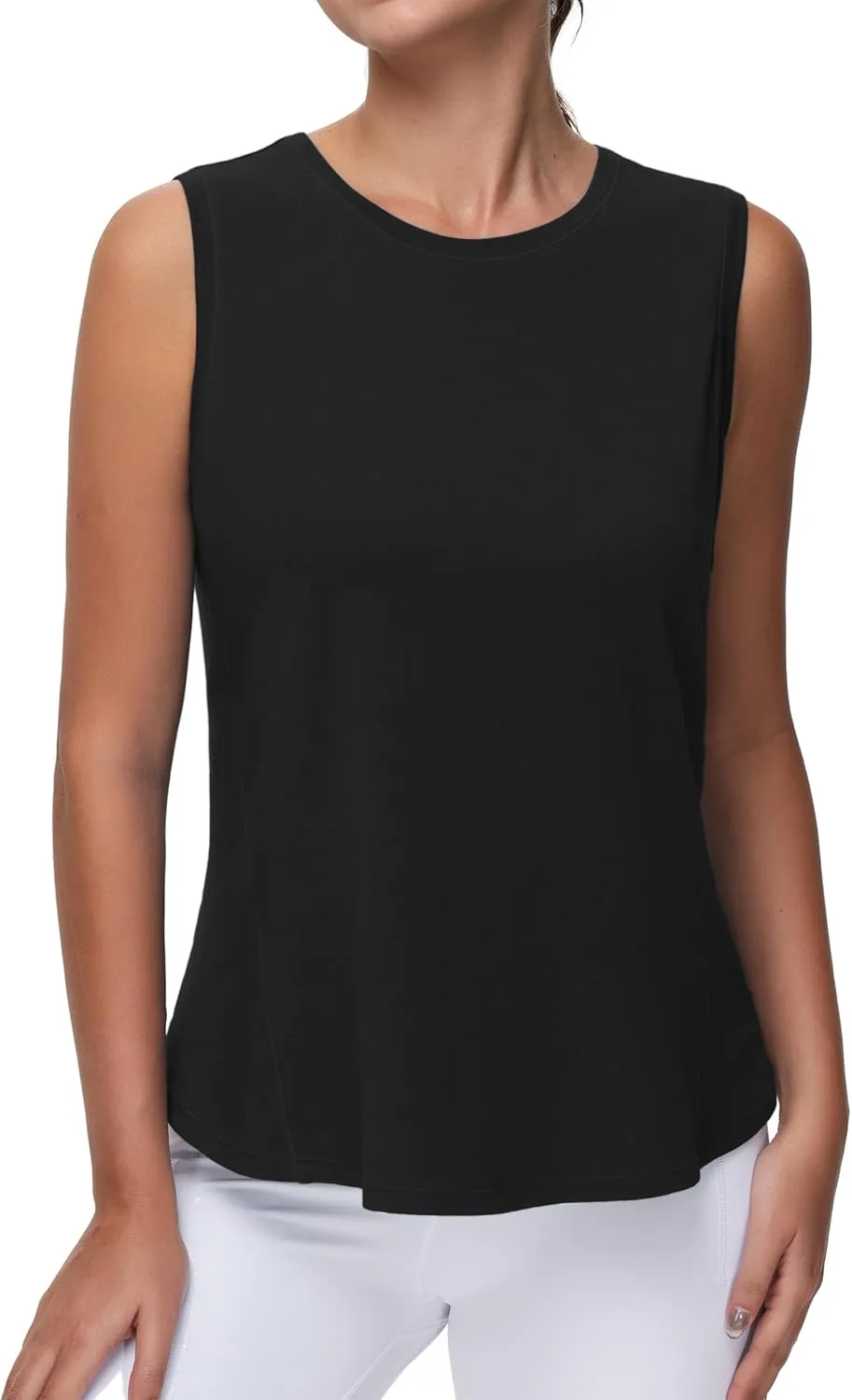 THE GYM PEOPLE Women's Workout Tank Tops Loose Fit Sleeveless Breathable Yoga Shirts with Side Slits