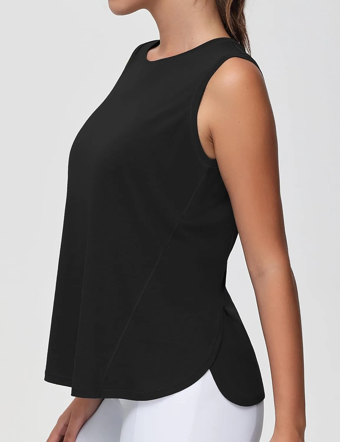 THE GYM PEOPLE Women's Workout Tank Tops Loose Fit Sleeveless Breathable Yoga Shirts with Side Slits