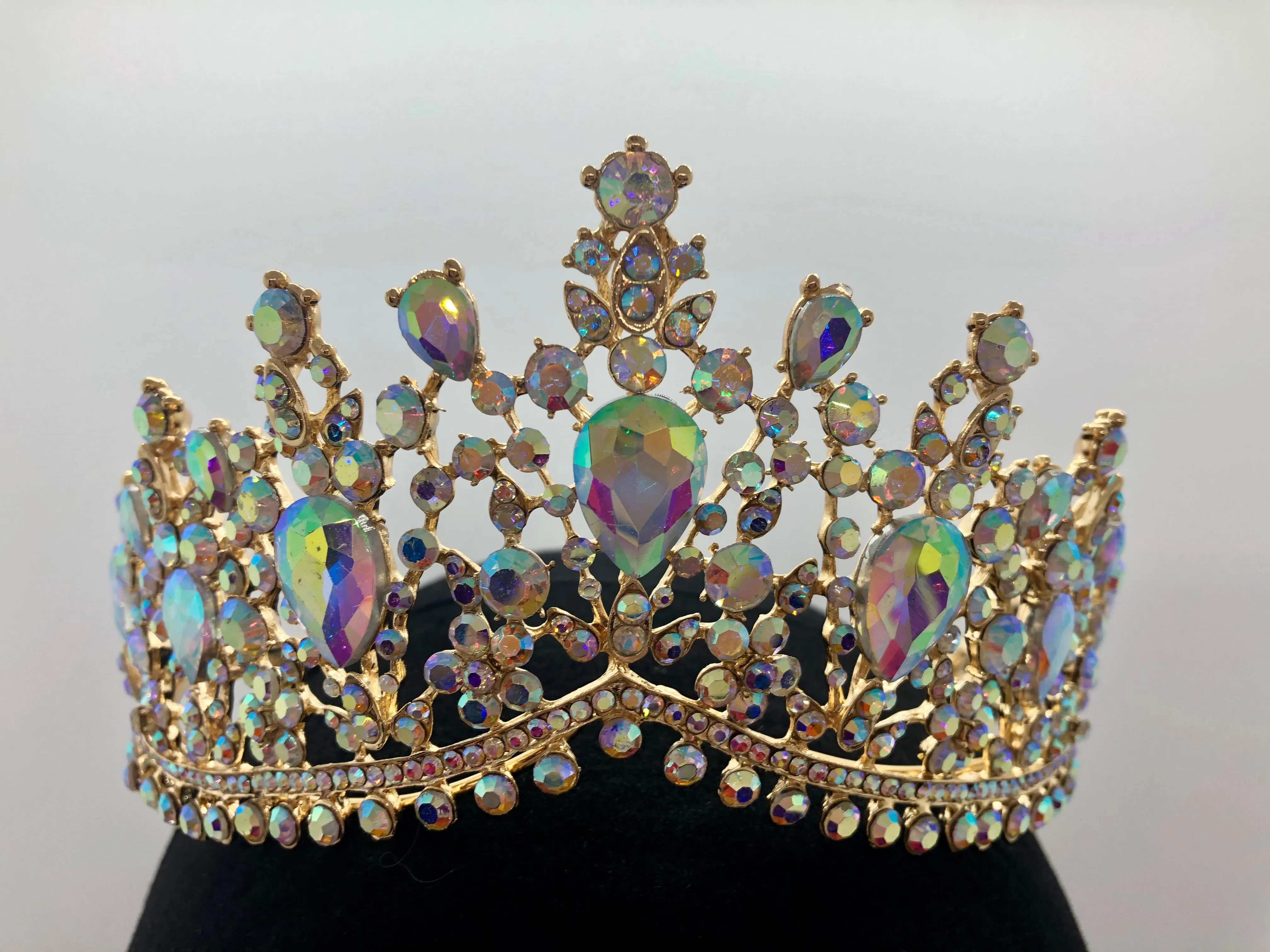 Tiara - Fancy Elegance Gold with Crystal AB Rhinestone