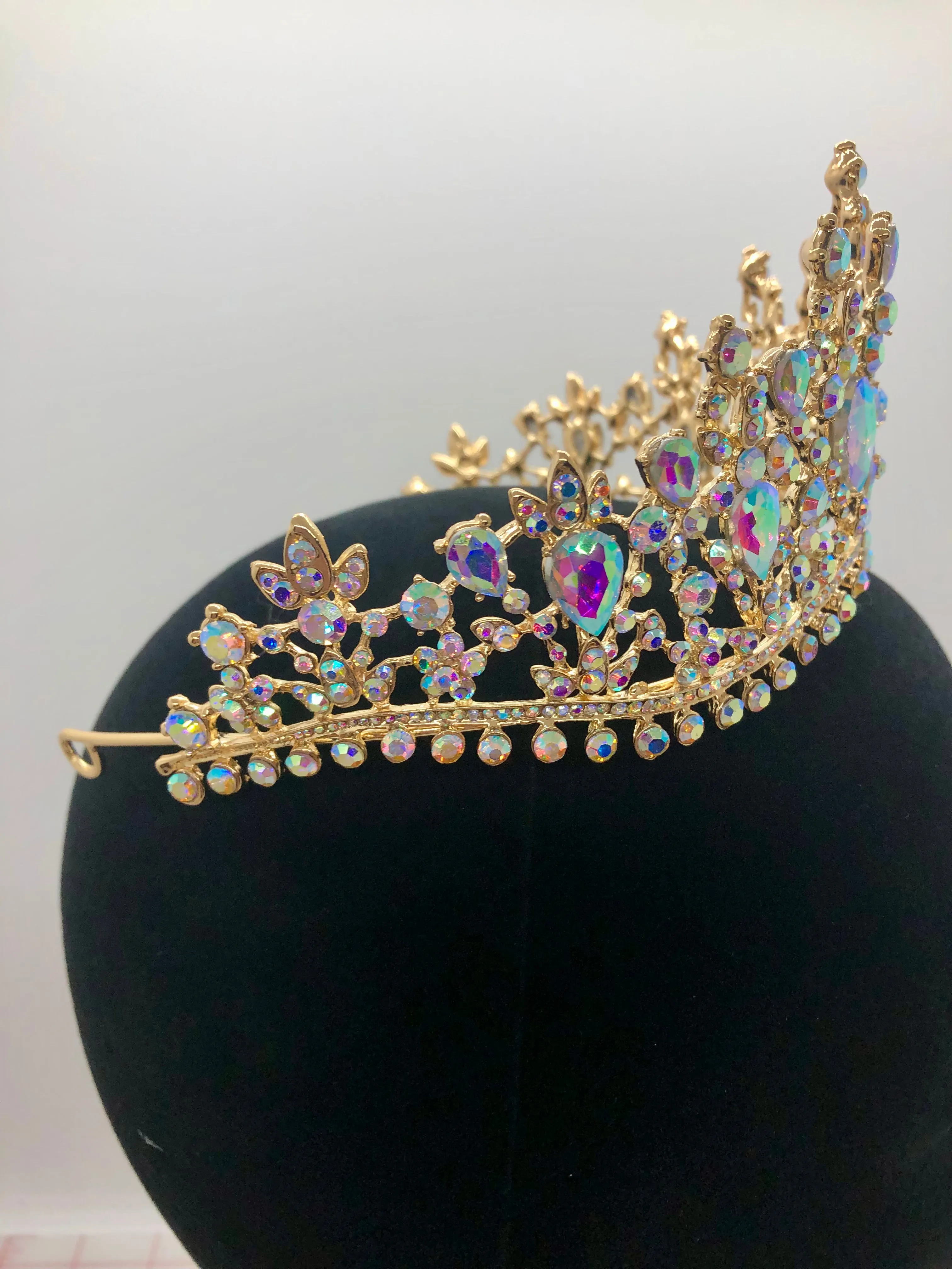 Tiara - Fancy Elegance Gold with Crystal AB Rhinestone