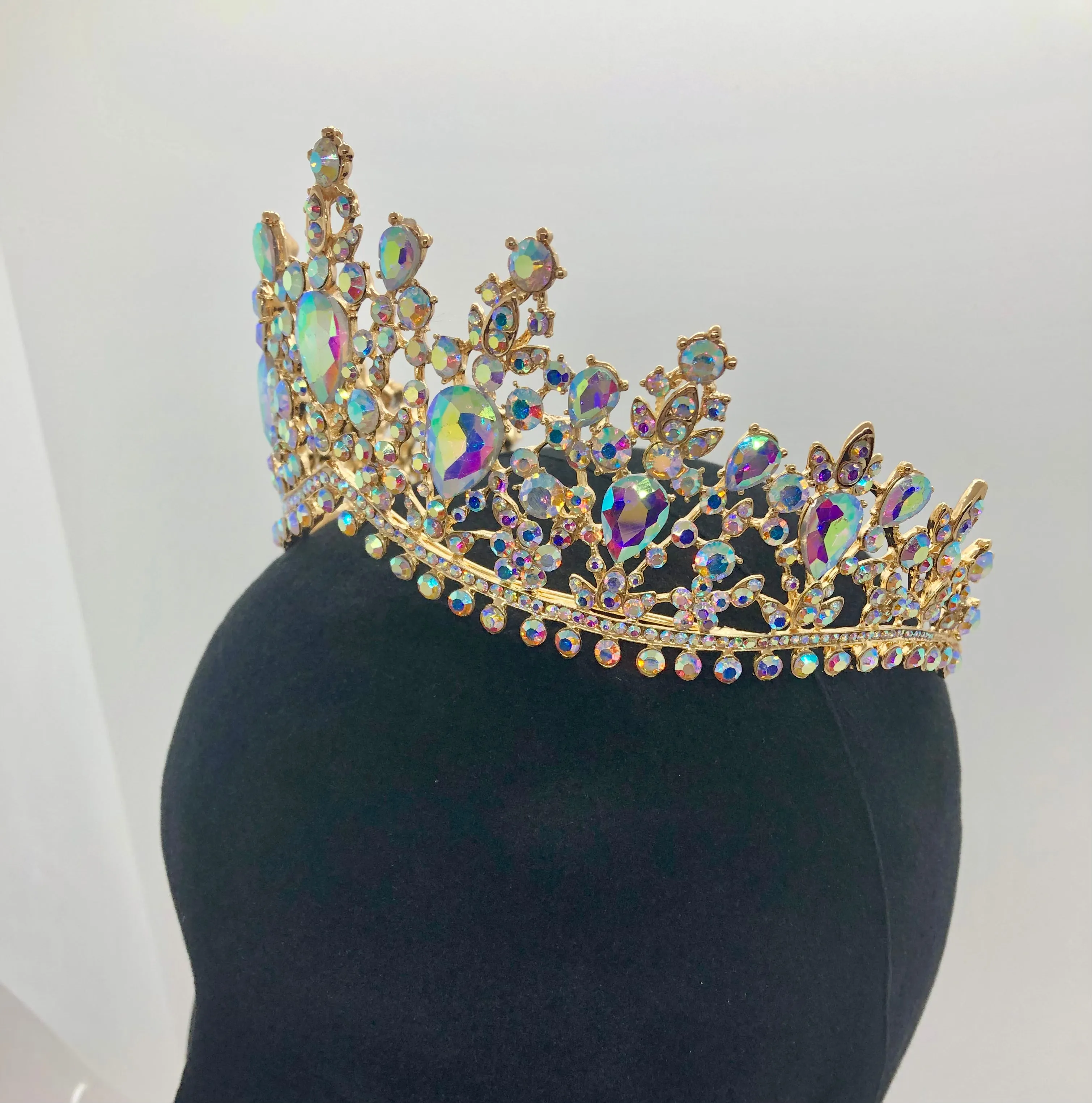 Tiara - Fancy Elegance Gold with Crystal AB Rhinestone