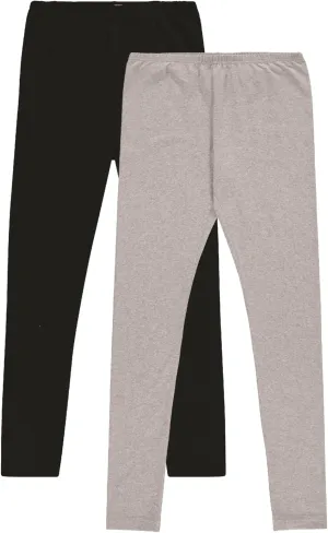 Toddler and Big Girls Leggings, Black Cotton Spandex Stretch Pants - Kids Dance Clothing, Yoga and Ballet Tights, 5-Pack