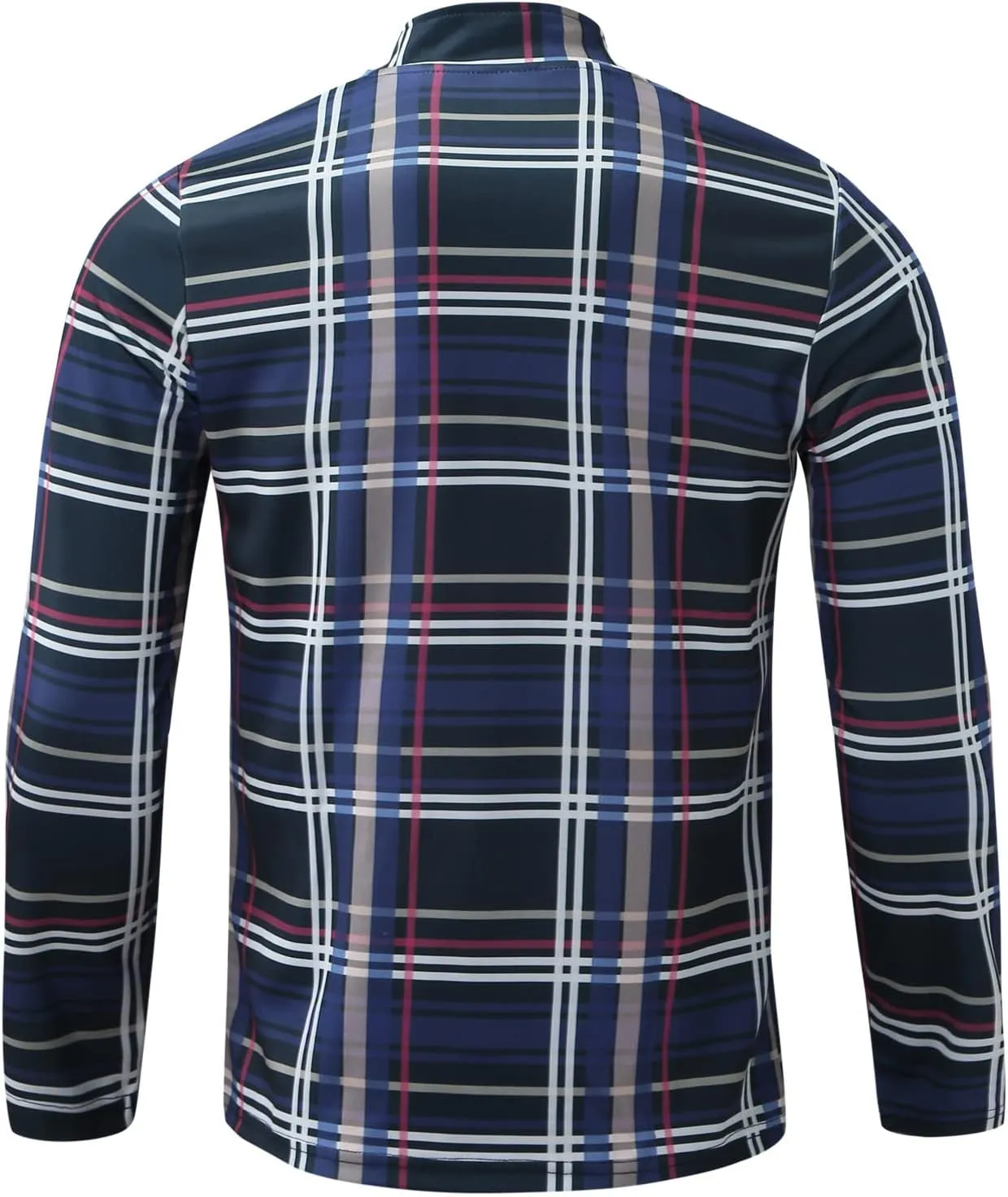 Tracksuits for Men Plaid Full Zip Jacket and Pants Sweatsuits Casual Slim Fit Workout Jogging Sports Set with Pockets