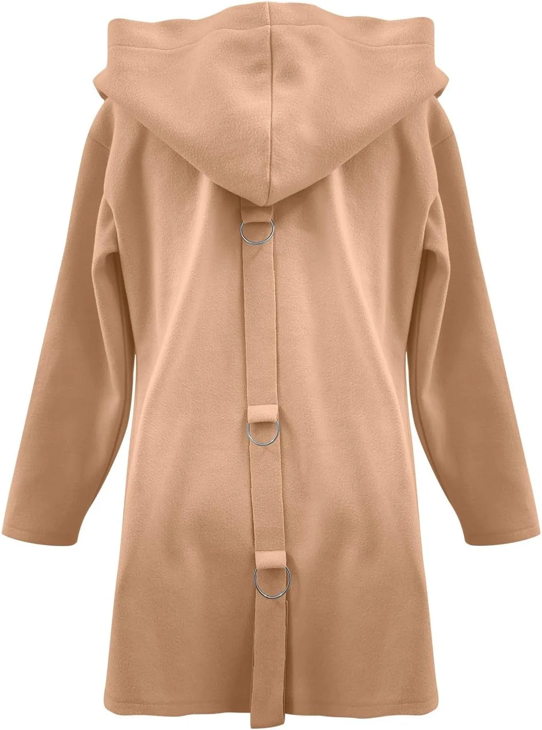Trench Coat for Women 2024 Fashion Loose Single Breasted Hooded Jackets Casual Winter Outdoor Warm Outwear Plus Size