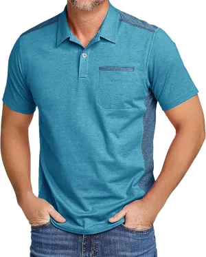 V VALANCH Men's Polo Shirts Sport Casual Short Sleeve Golf Polo Moisture Wicking Collared Tennis T-Shirt