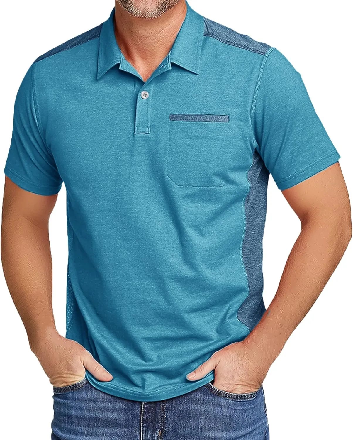 V VALANCH Men's Polo Shirts Sport Casual Short Sleeve Golf Polo Moisture Wicking Collared Tennis T-Shirt