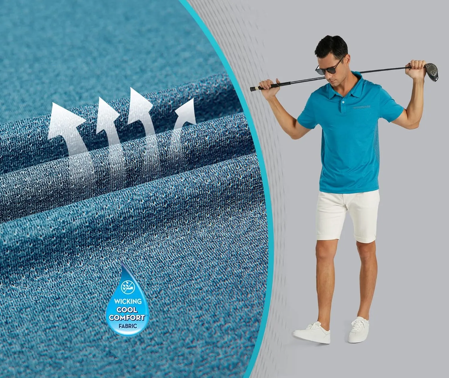 V VALANCH Men's Polo Shirts Sport Casual Short Sleeve Golf Polo Moisture Wicking Collared Tennis T-Shirt