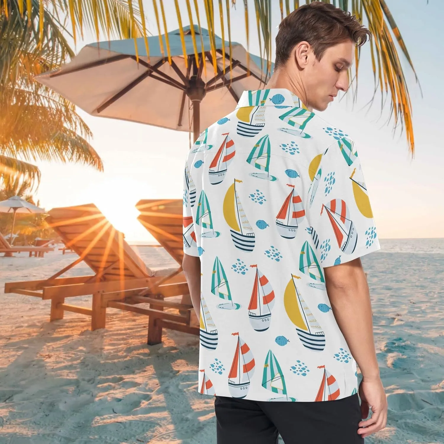 visesunny Hawaiian Bowling Shirts for Men Short Sleeve Regular Fit Summer Beach Casual Button Down Aloha Shirts S-3XL