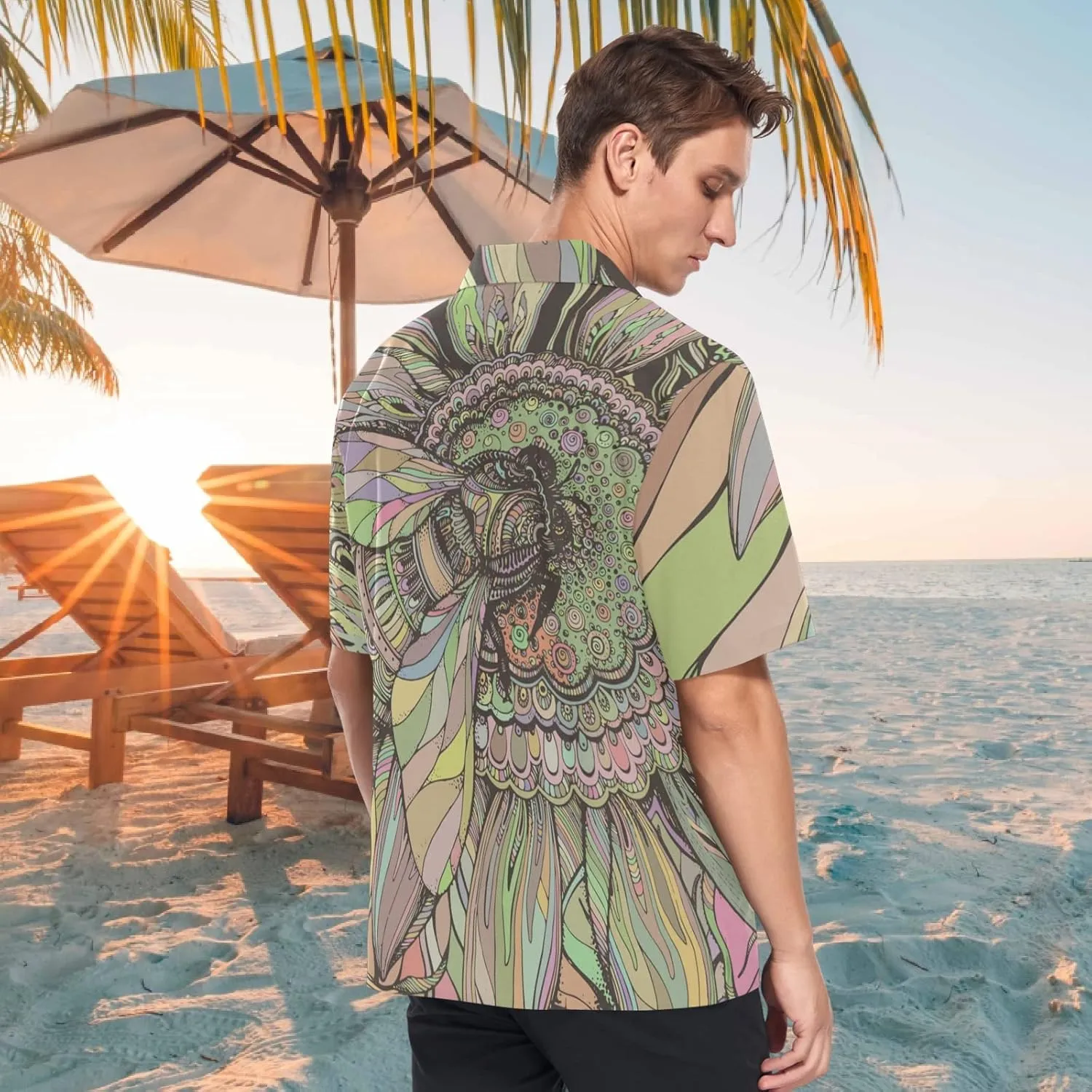 visesunny Hawaiian Bowling Shirts for Men Short Sleeve Regular Fit Summer Beach Casual Button Down Aloha Shirts S-3XL