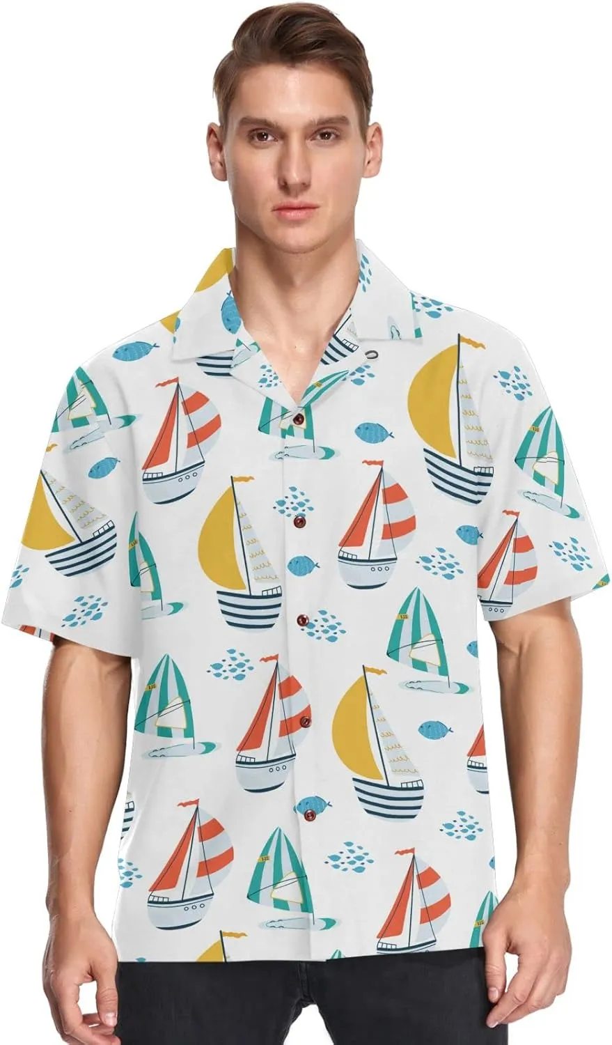 visesunny Hawaiian Bowling Shirts for Men Short Sleeve Regular Fit Summer Beach Casual Button Down Aloha Shirts S-3XL