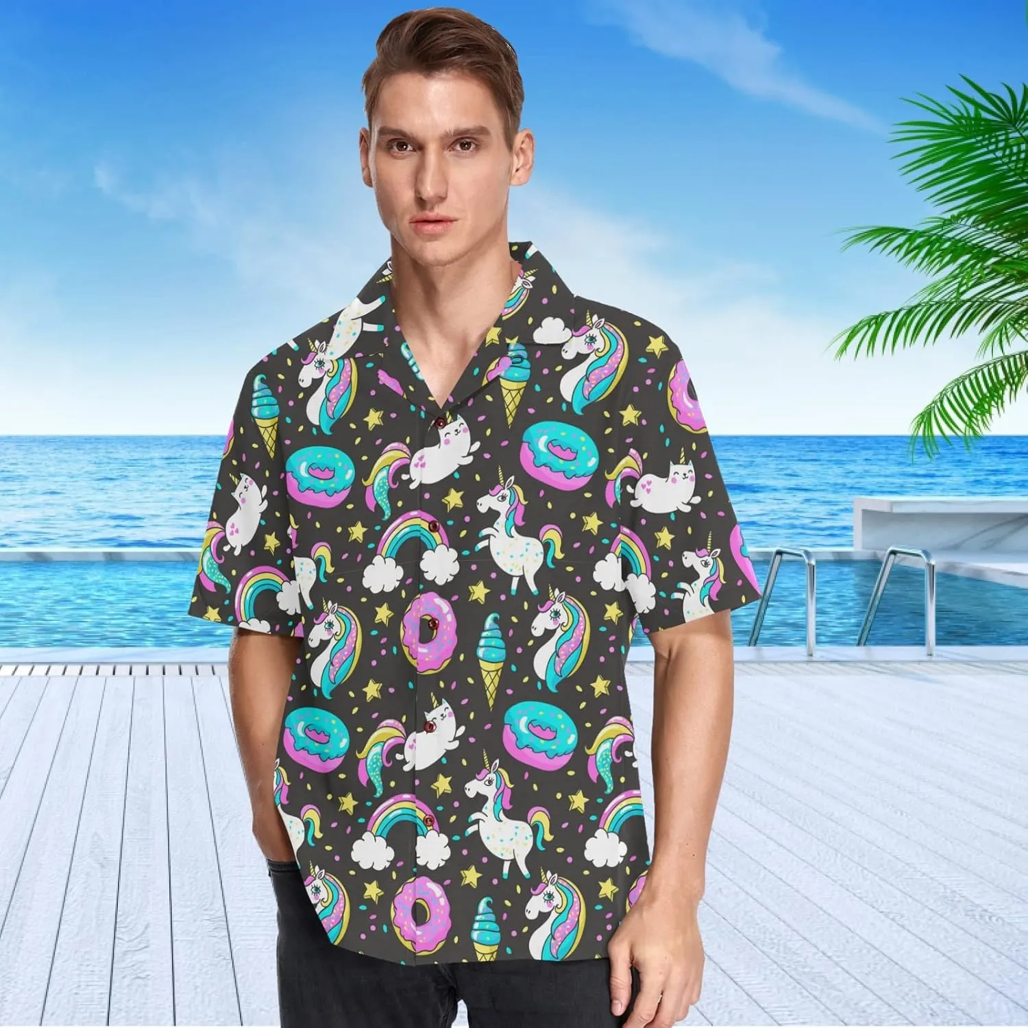 visesunny Hawaiian Shirts for Men Short Sleeve Aloha Beach Shirt Floral Summer Casual Button Down Shirts