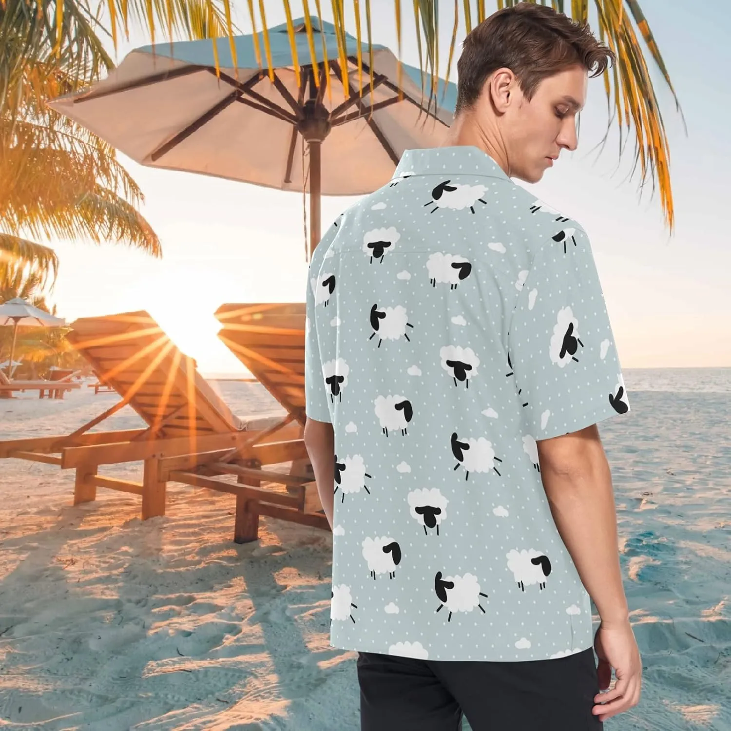 visesunny Novelty Hawaiian Shirts for Men Short Sleeve Aloha Beach Shirt Stylish Tropical Summer Casual Button Down Shirts