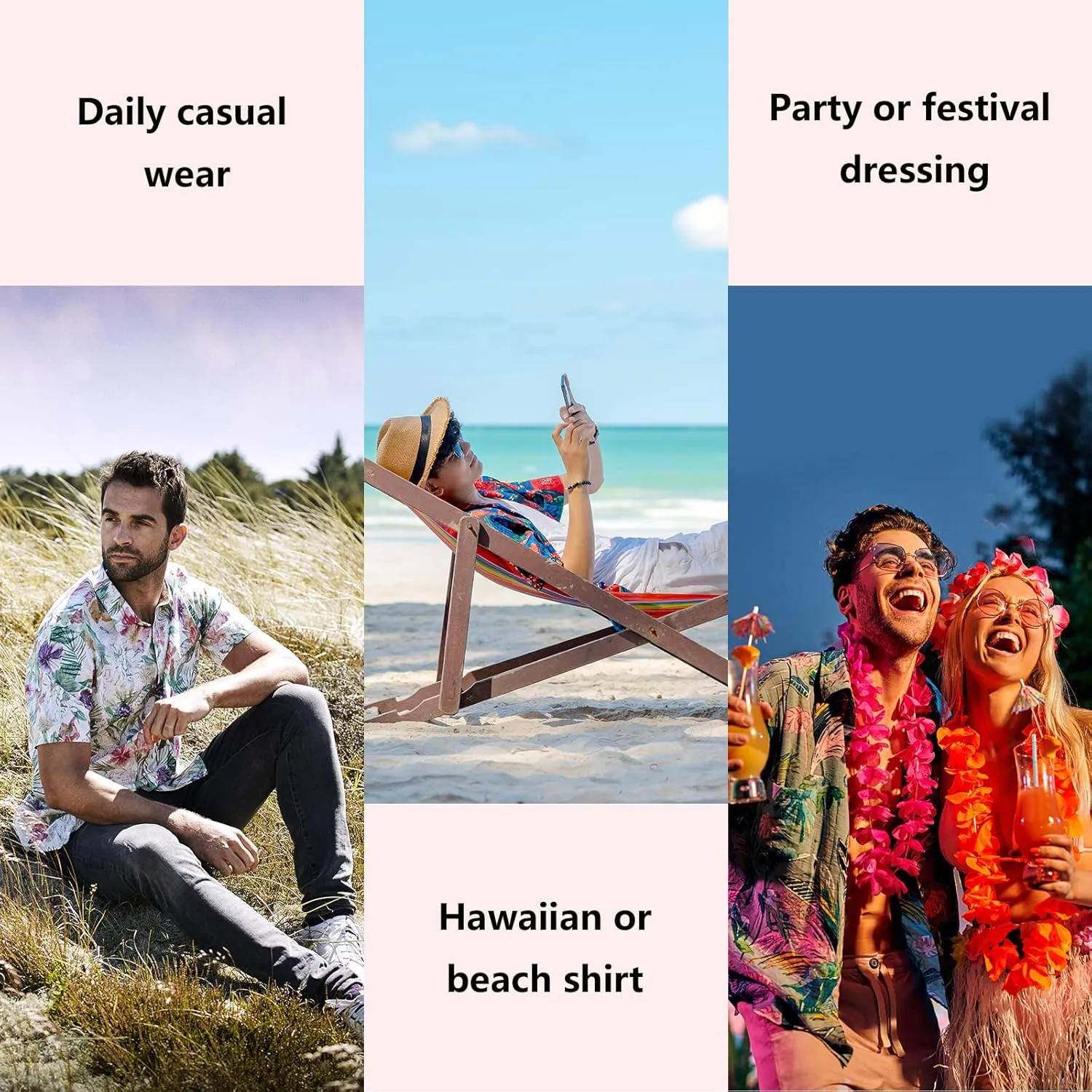visesunny Novelty Hawaiian Shirts for Men Short Sleeve Aloha Beach Shirt Stylish Tropical Summer Casual Button Down Shirts