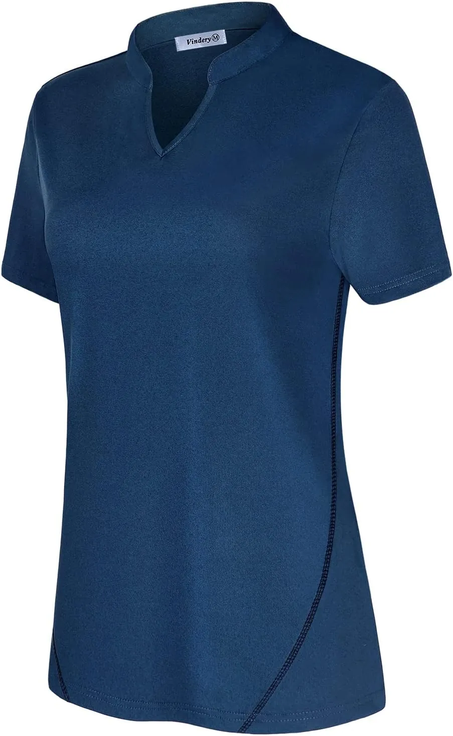 Vldnery Womens Golf Shirt Moisture Wicking V Neck Athletic Loose Yoga Workout Polo Shirt