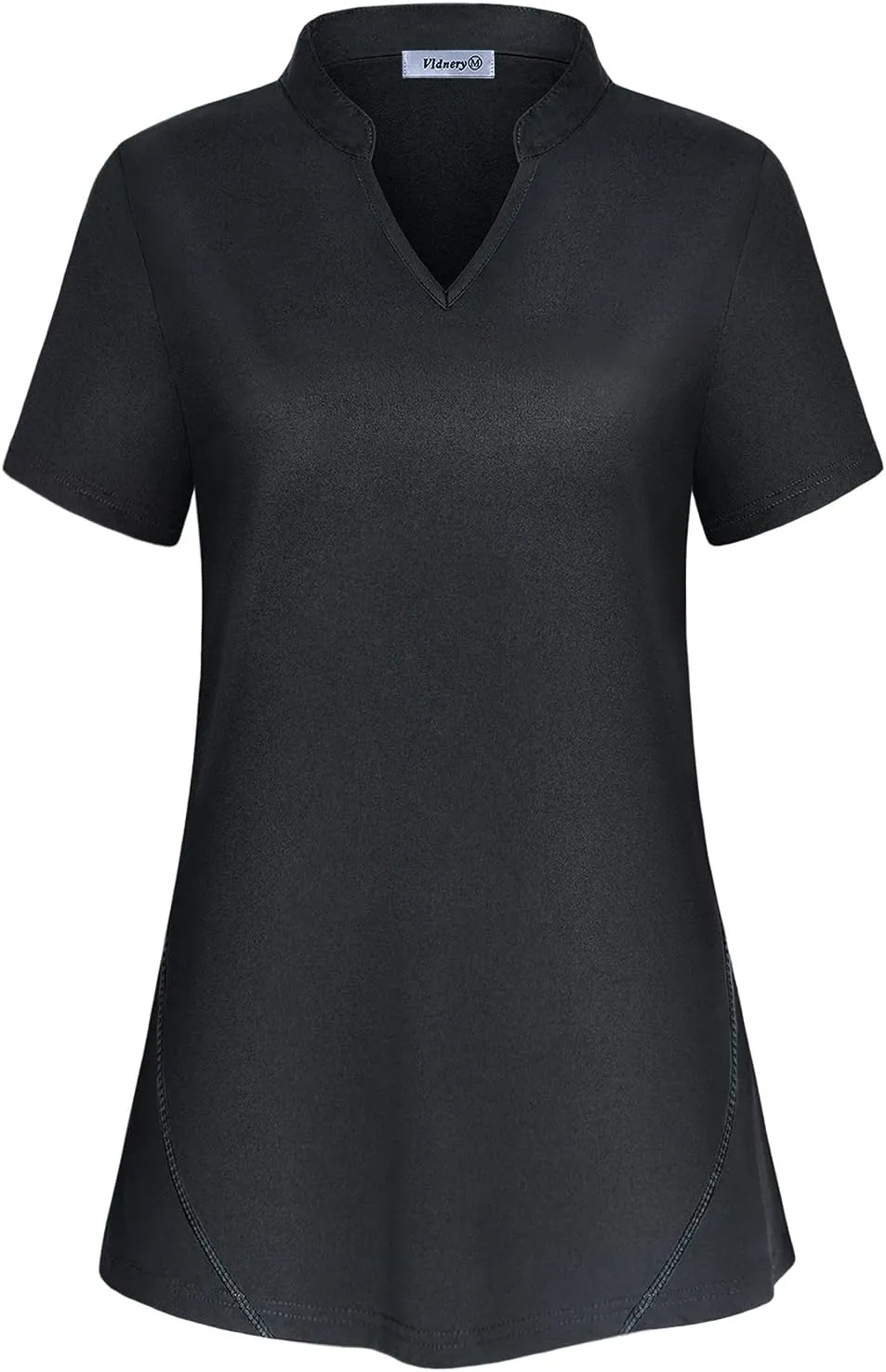 Vldnery Womens Golf Shirt Moisture Wicking V Neck Athletic Loose Yoga Workout Polo Shirt